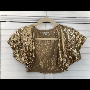 Gold sequin shrug